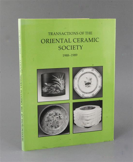 Forty five volumes of the Transactions of The Oriental Ceramic Society, ranging from 1962-2016